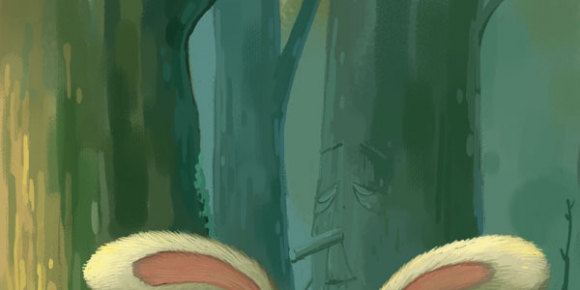 PS卡通插画绘制实例：森林里的小兔子